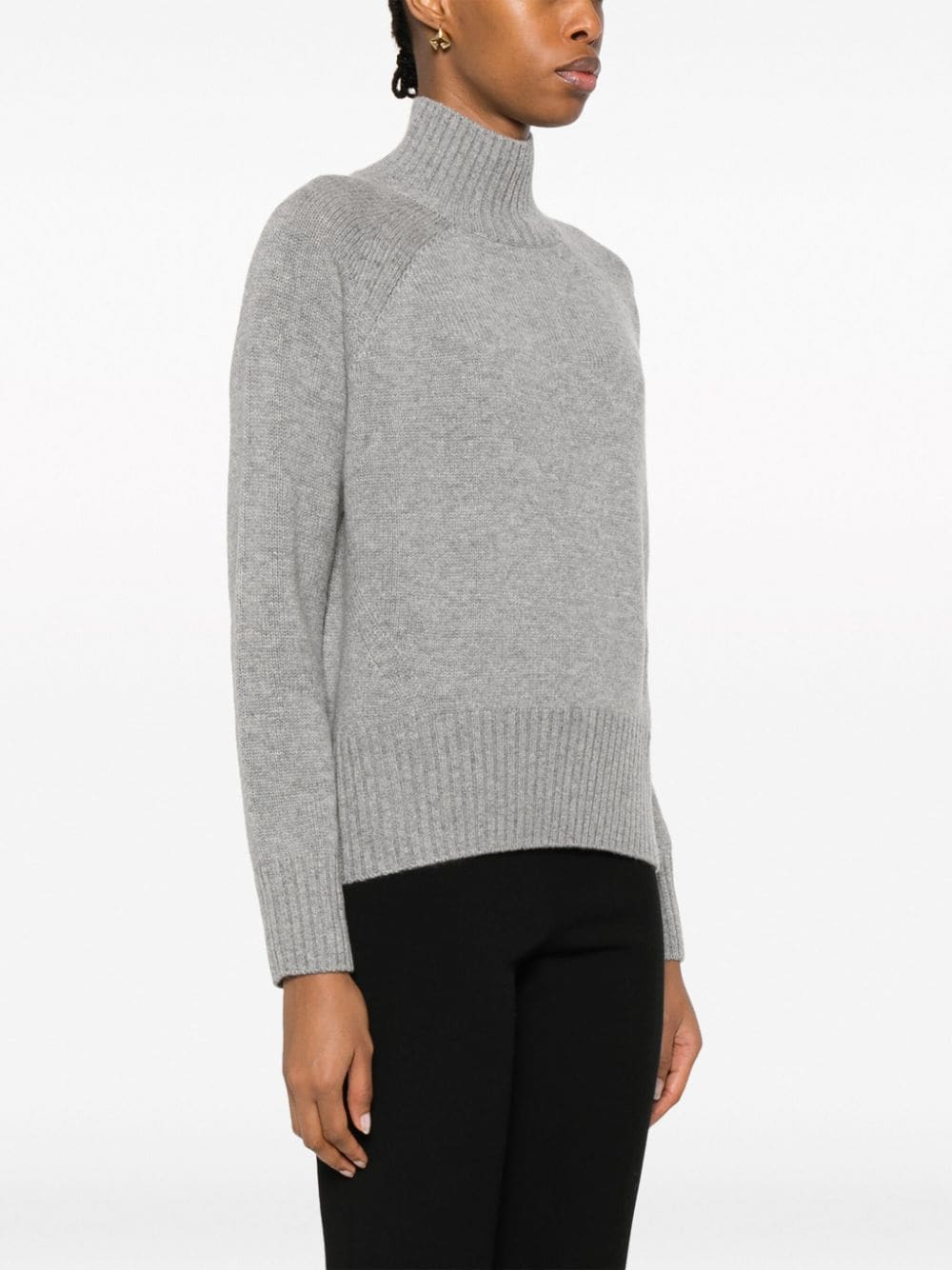 Shop Allude High-neck Knitted Jumper In Grey