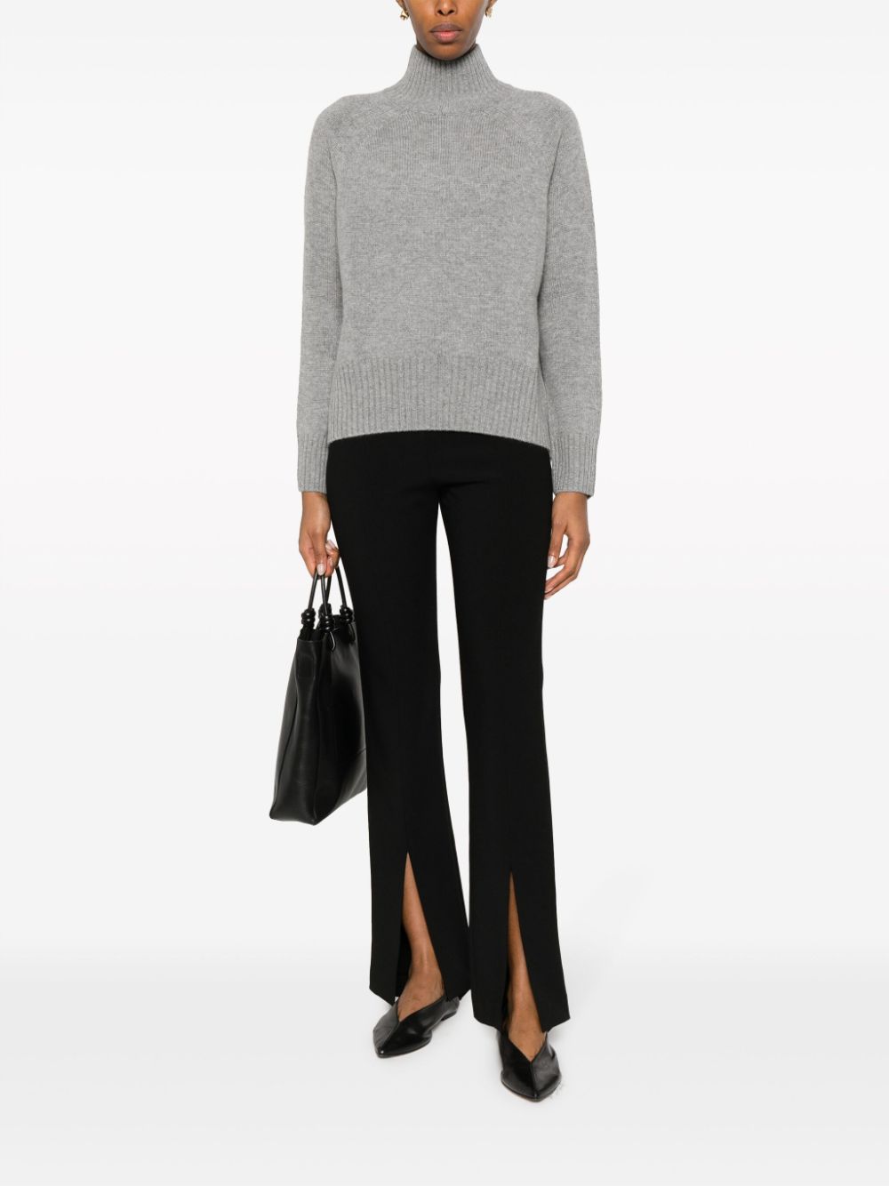 Shop Allude High-neck Knitted Jumper In Grey