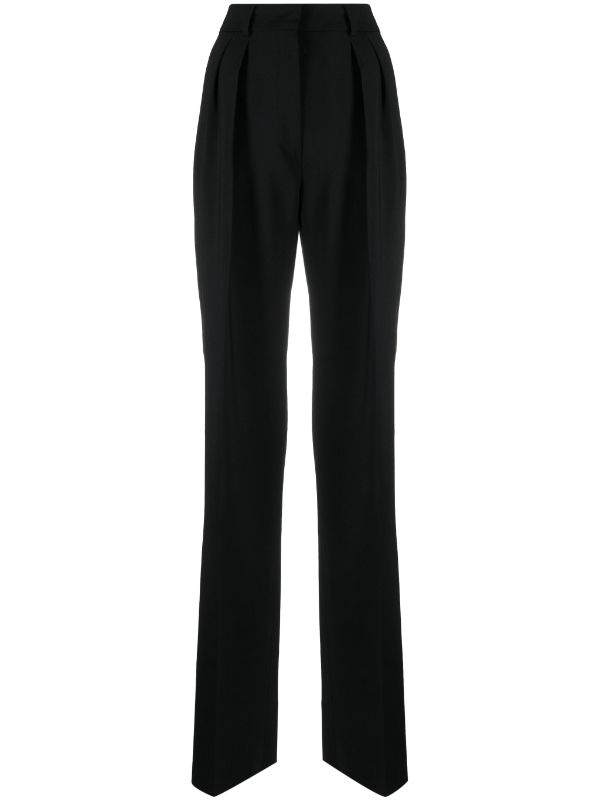 Womens black sale pleated trousers