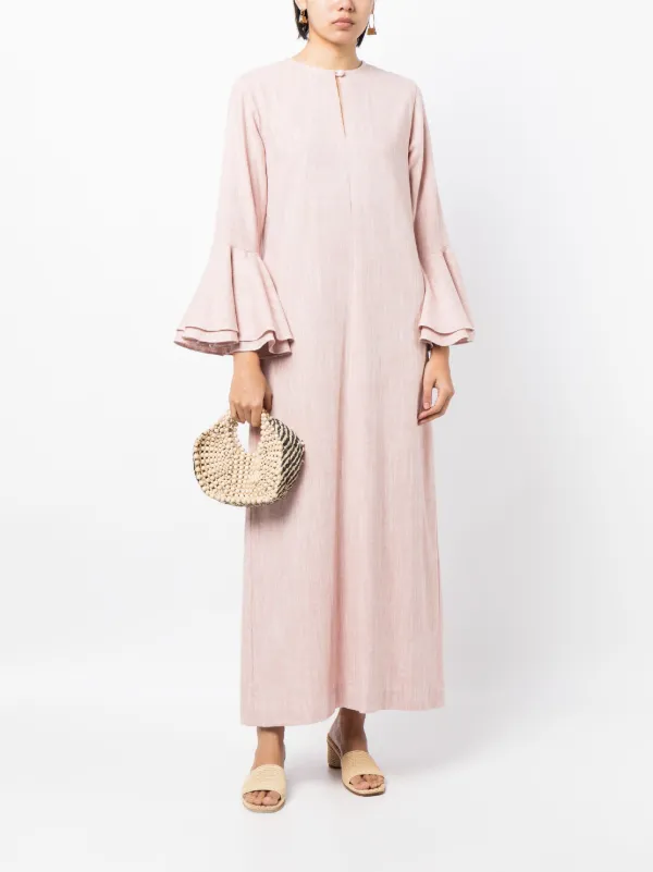 knee length dresses for ladies Beautiful Linen cotton Kaftan, White Plain Kaftan, White Kaftan dress –  Silk kaftan main image 0