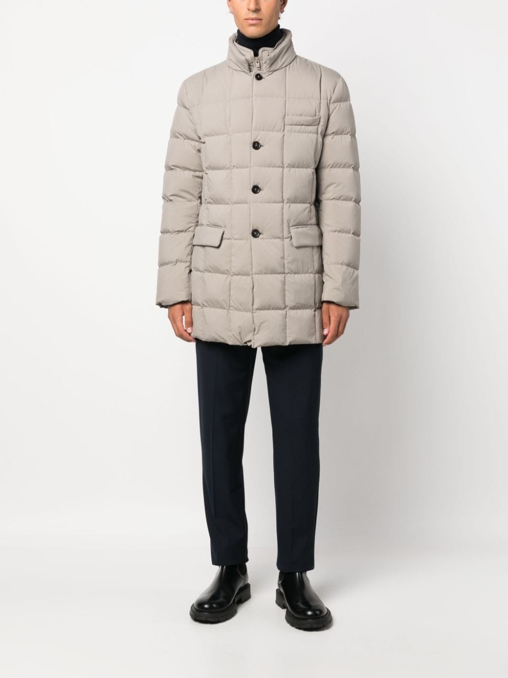 Shop Fay Layered Padded Coat In Nude
