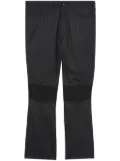 Junya Watanabe MAN smocked-panel flared cropped trousers - Grey