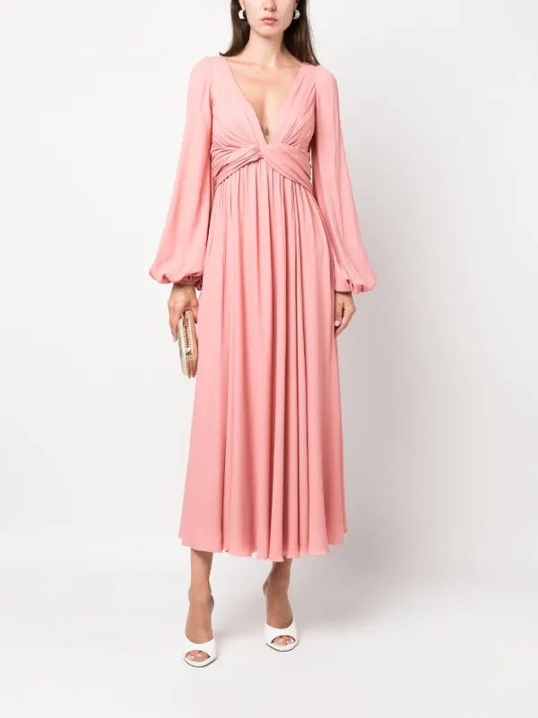 Crepe maxi dress hot sale with sleeves