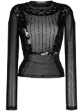 Alberta Ferretti semi-sheer sequin-embellished top - Black