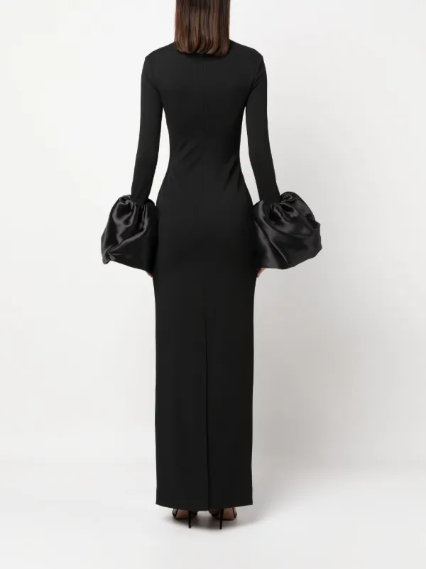 Solace London The Viviana Long Dress | Black | FARFETCH