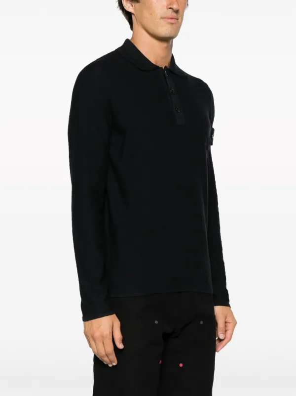 Mens stone island on sale long sleeve polo