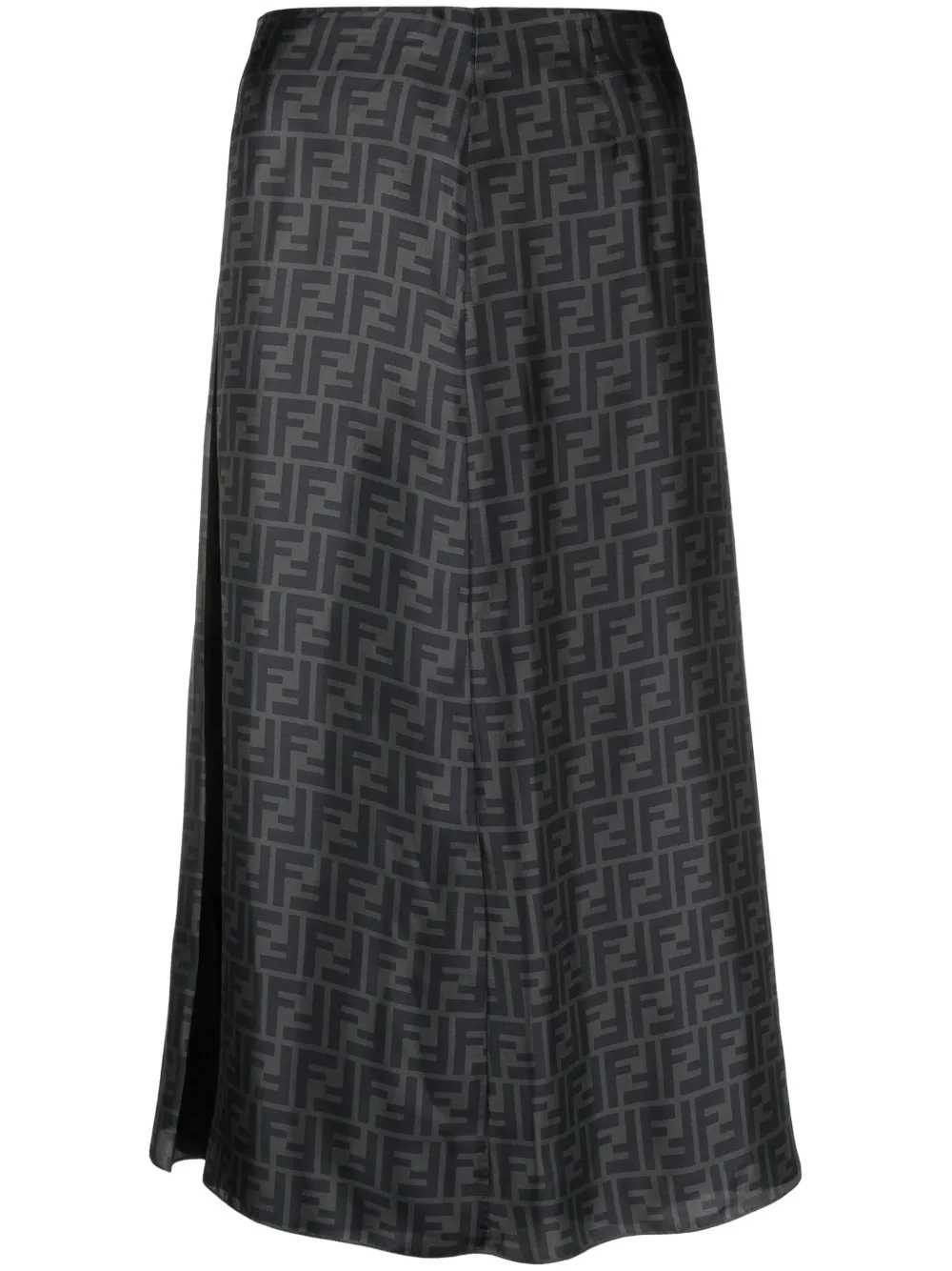 FENDI FF-print silk midi skirt | Grey | Image 1