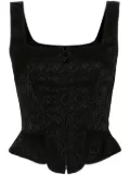 Marine Serre Moon Diamant jacquard corset top - Black