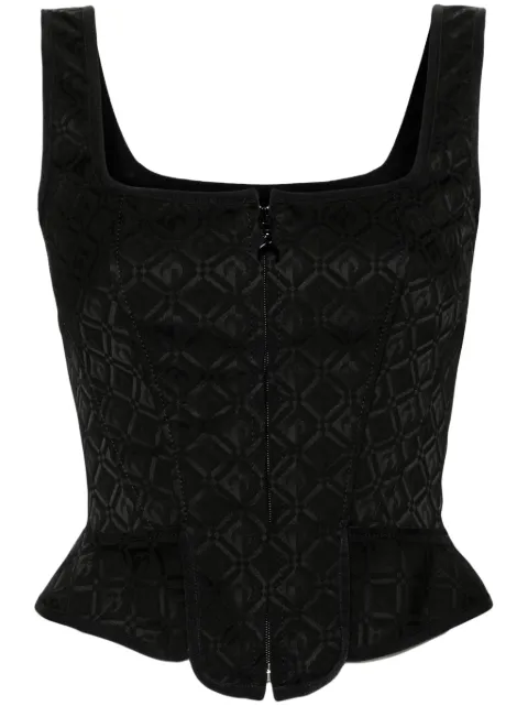 Marine Serre Moon Diamant jacquard corset top
