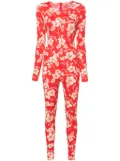Marine Serre Regenerated floral-print catsuit - Red