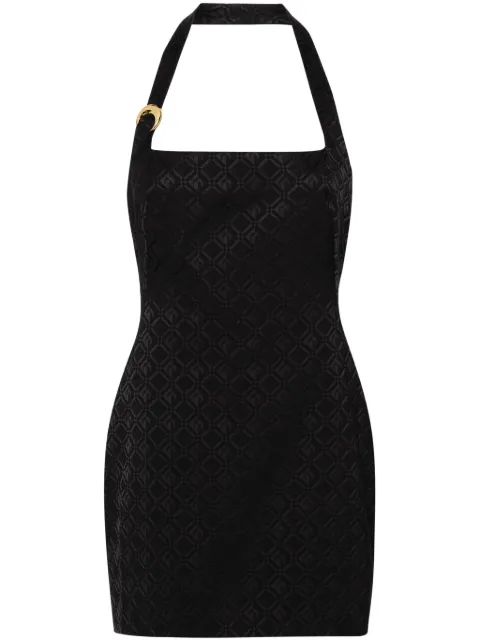 Marine Serre Moon Diamant-jacquard strap minidress