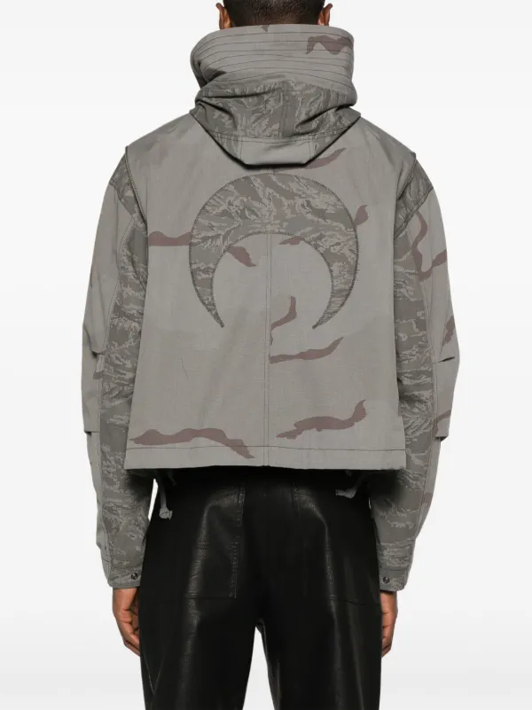 Marine Serre camouflage-print Hooded Jacket | Grey | FARFETCH JO