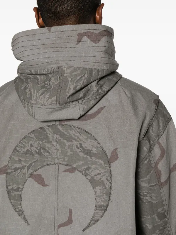 Marine Serre camouflage-print Hooded Jacket | Grey | FARFETCH