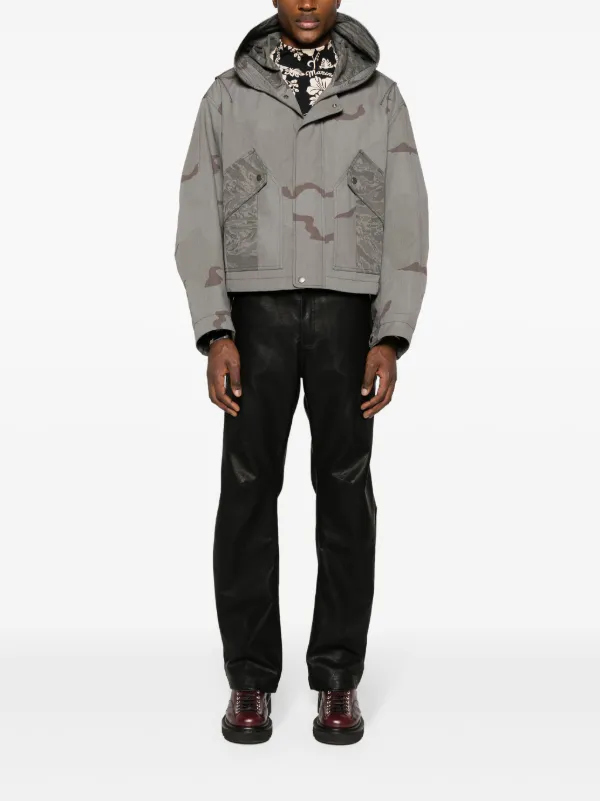 Marine Serre camouflage-print Hooded Jacket | Grey | FARFETCH JO