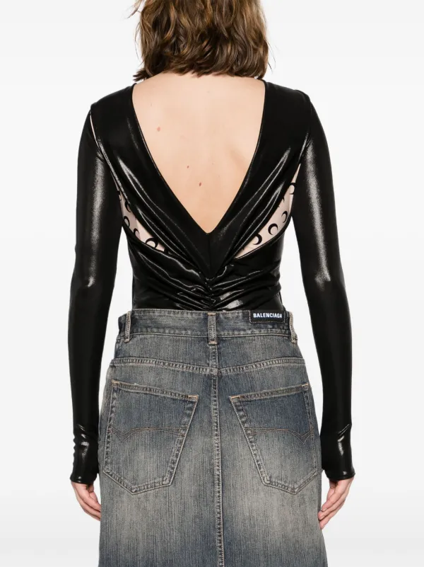 Marine Serre Regenerated ボディスーツ | ブラック | FARFETCH JP