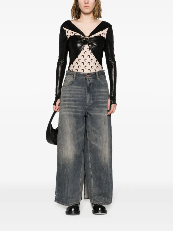 Marine Serre Regenerated ボディスーツ | ブラック | FARFETCH JP