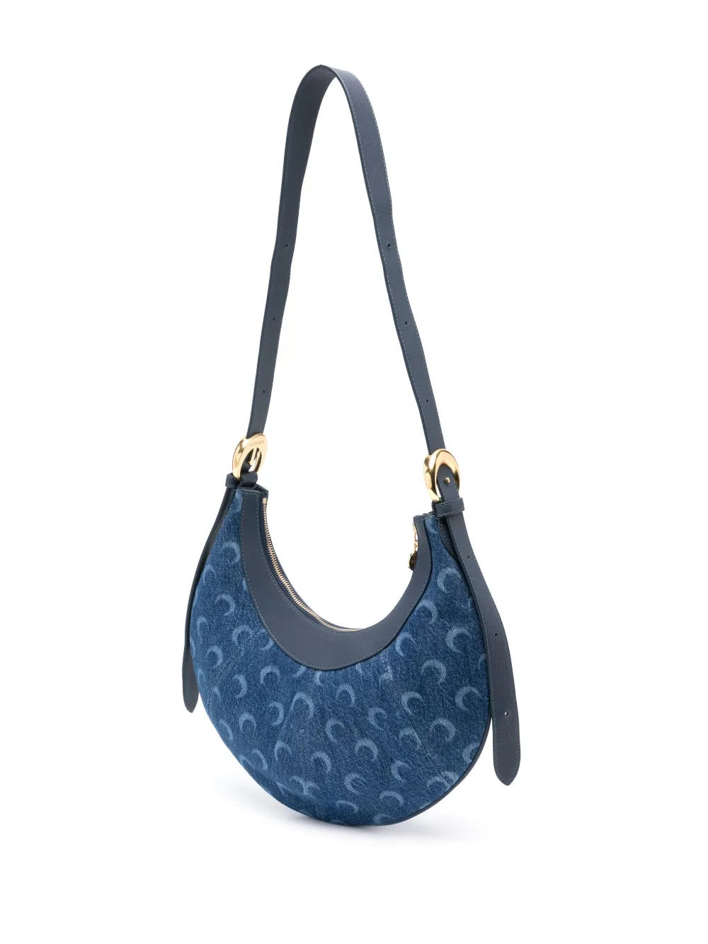 Shop Marine Serre Eclips Regenerated Shoulder Bag In Blue