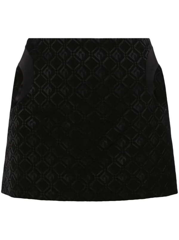 Marine Serre Moon Diamant-jacquard Miniskirt | Black