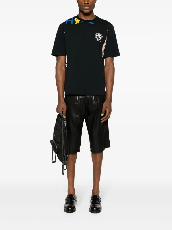 MARINE SERRE ブラック カットアウトTシャツ Marine Serre Regenerated Panelled T-shirt | Black | FARFETCH