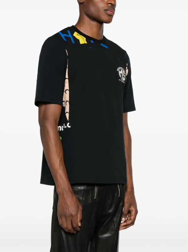 MARINE SERRE ブラック カットアウトTシャツ Marine Serre Regenerated Panelled T-shirt | Black | FARFETCH