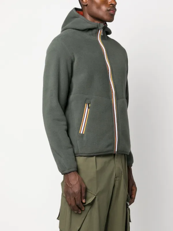 K-Way R&D Reversible zip-up Fleece Jacket Green FARFETCH IN