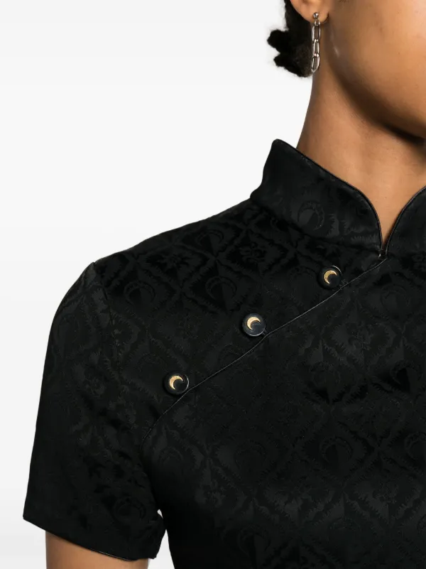 Marine Serre Moon Diamant-jacquard Minidress | Black | FARFETCH