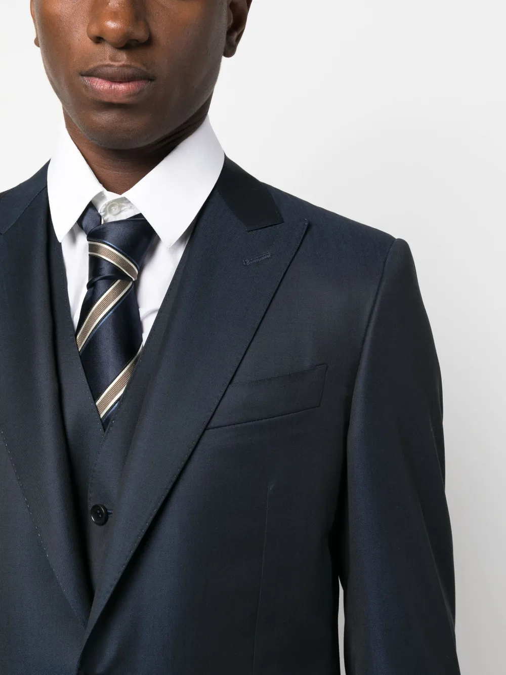 Canali Single-breasted Wool Suit In Blue