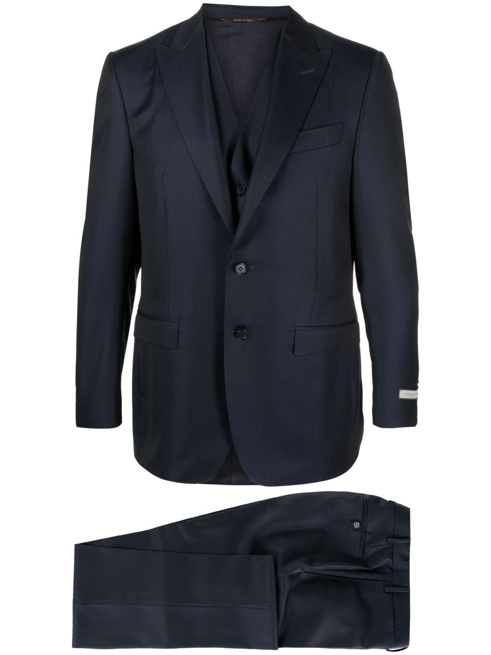 Canali Single-breasted Wool Suit In Blue