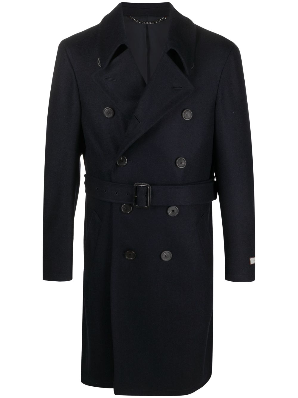 Canali double-breasted wool coat - Blue