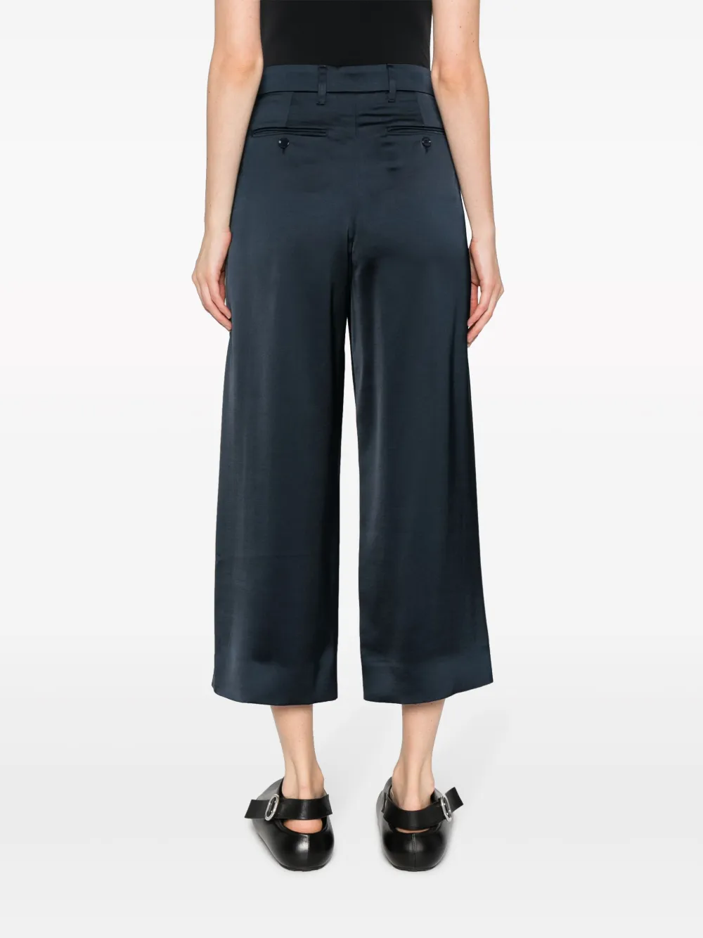 's Max Mara Monza Satin Cropped Trousers In Blue