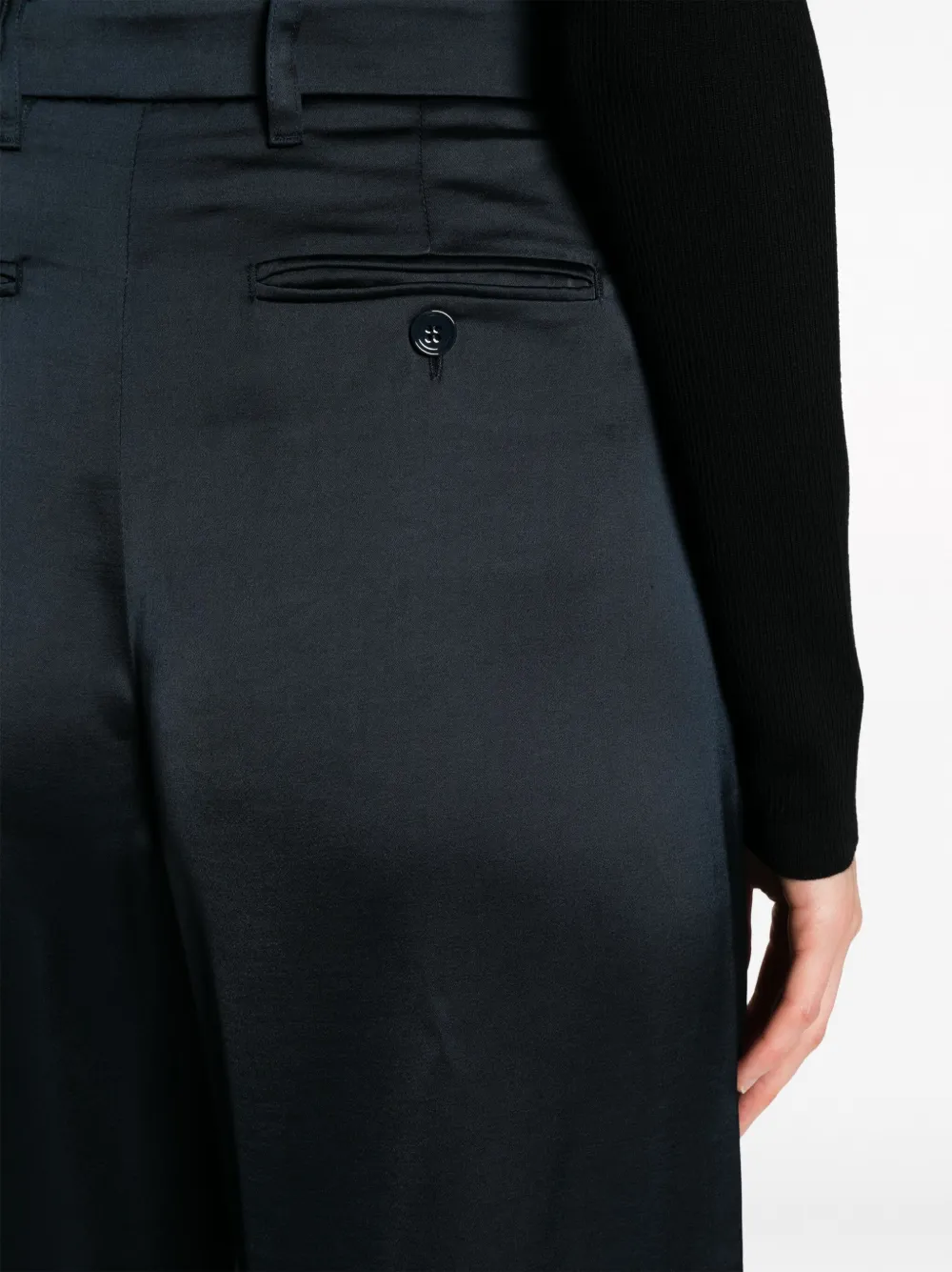 's Max Mara Monza Satin Cropped Trousers In Blue