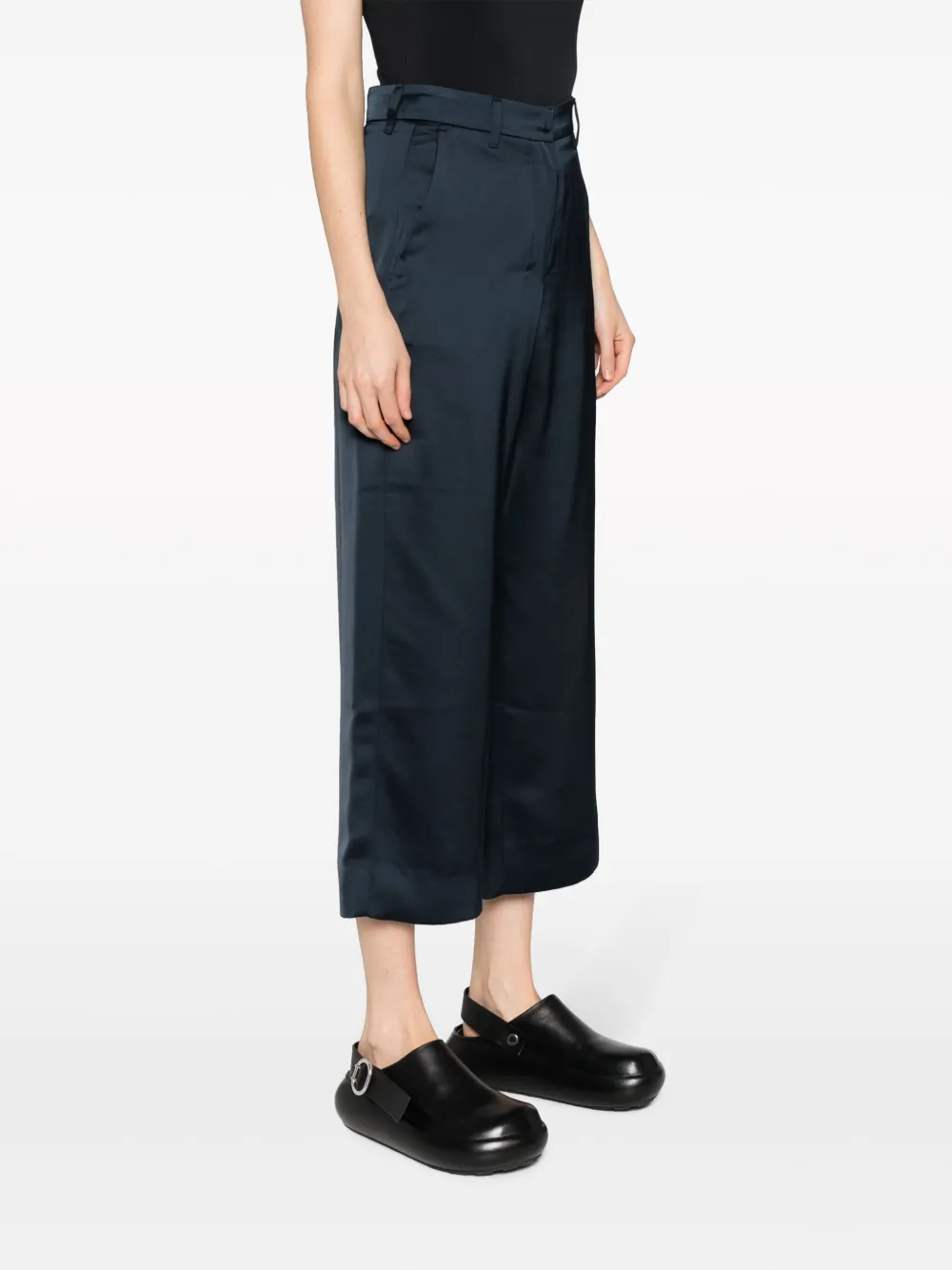 's Max Mara Monza Satin Cropped Trousers In Blue