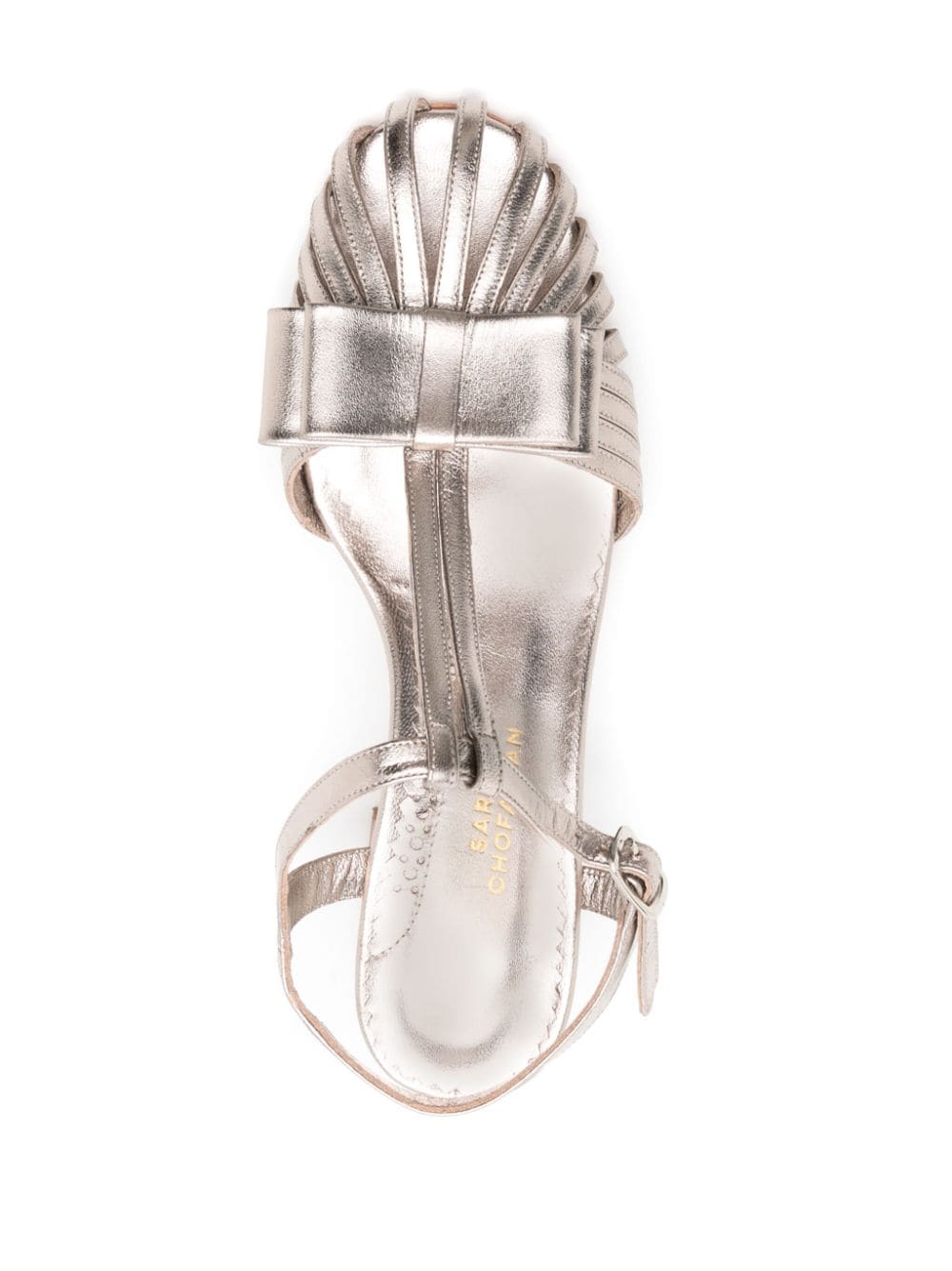 Shop Sarah Chofakian Marly 45mm Leather Sandals In Silver