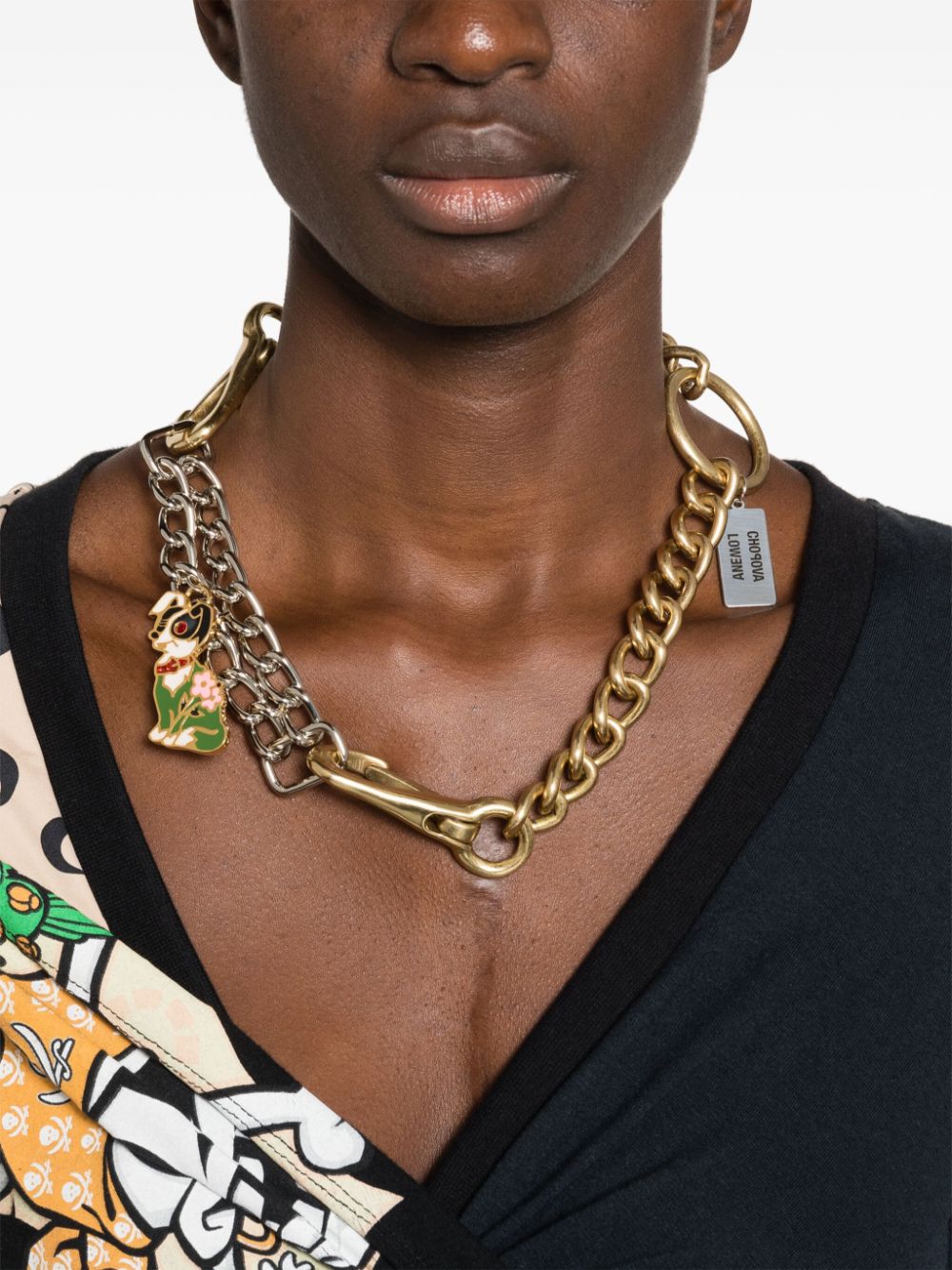 Shop Chopova Lowena Statement-pendant Polished-finish Necklace In Gold