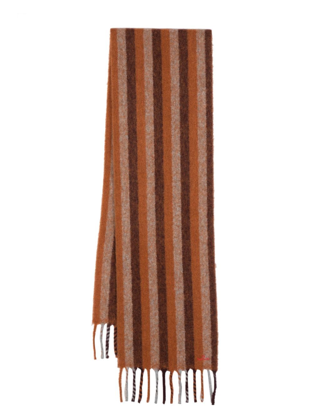 PS Paul Smith logo-embroidered striped scarf - Orange
