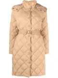 TWINSET diamond-quilted coat - Brown