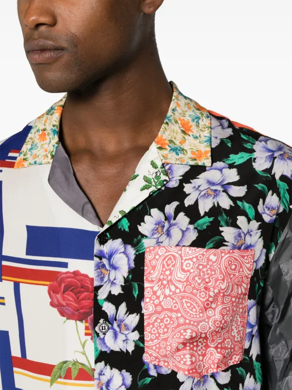 Marine Serre Regenerated Silk Scarves Bowling Shirt | Grey