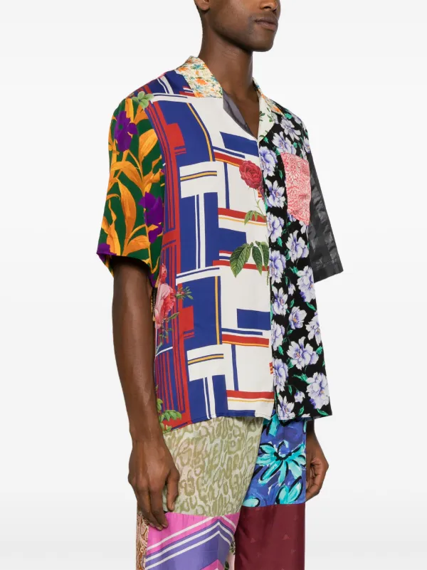 Tシャツ・カットソー MARINE SERRE 'Regenerated Silk Scarves Bowling' shirt Regenerated Silk Scarves Bowling Shirt • Marine Serre