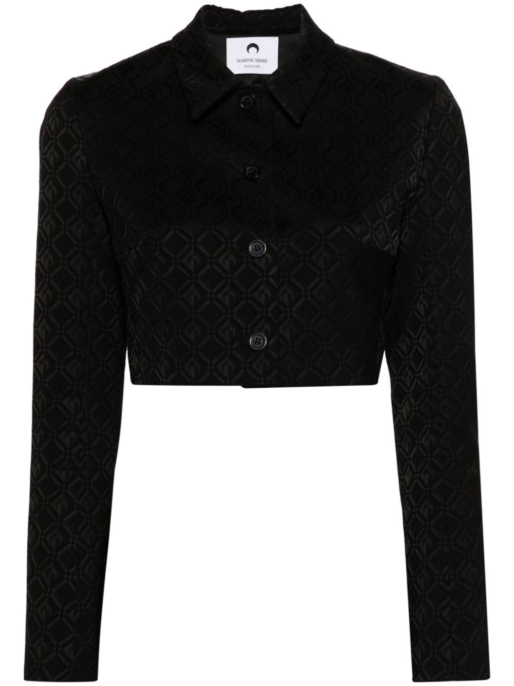 Marine Serre Cropped jack met jacquard Zwart