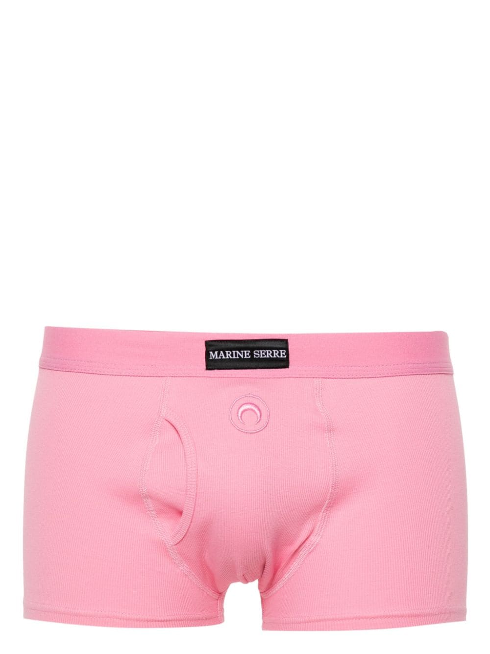 Marine Serre Crescent Moon-embroidered Boxers In Pink