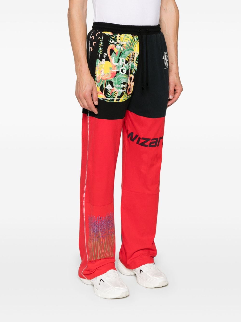 Shop Marine Serre Regenerated Graphic T-shirt Track Pants In Red