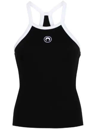 Marine Serre Crescent Moon-embroidered Top | Black | FARFETCH RO