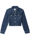 Marine Serre Deadstock Moonogram-pattern denim jacket - Blue