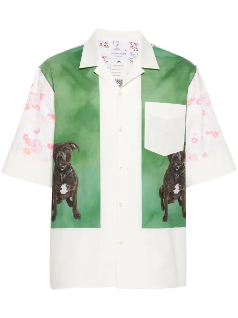 Marine Serre Calendar-print panelled shirt