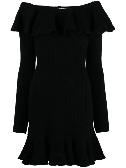 Blumarine square-neck wool minidress
