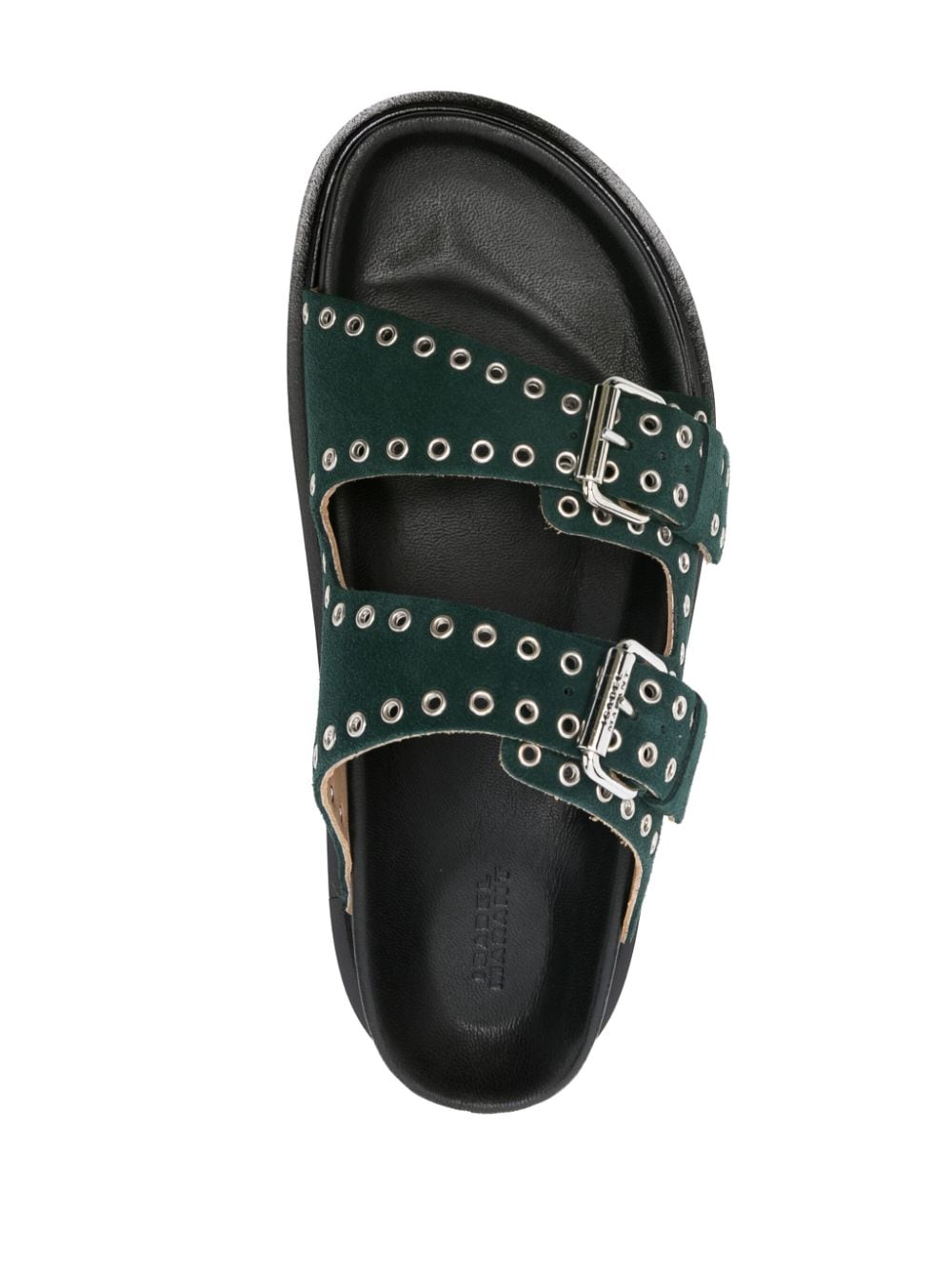 Shop Isabel Marant Lennyo Eyelet-embellished Suede Sandals In Black