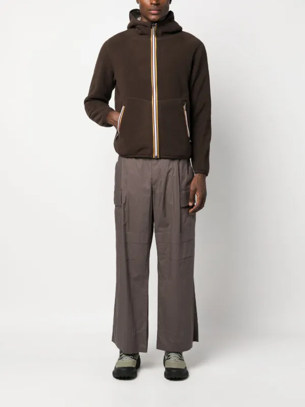 K-Way R&D Reversible zip-up Fleece Jacket Brown FARFETCH ID
