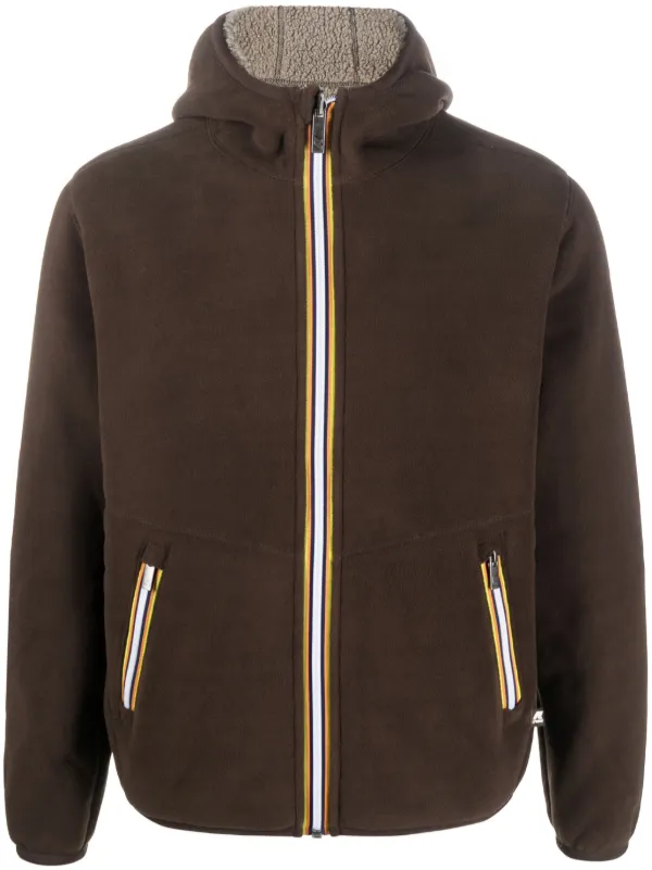 K-Way R&D Reversible zip-up Fleece Jacket Brown FARFETCH PH