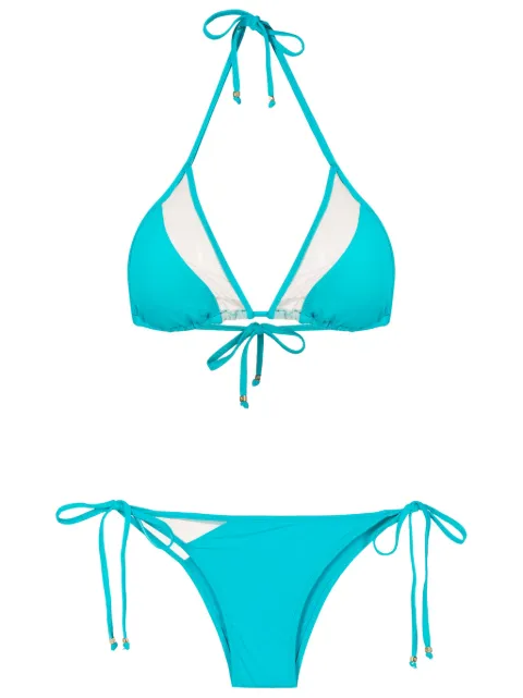 Amir Slama bikini triangles à empiècements transparents