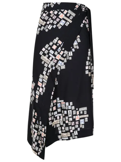 Amir Slama text-print wrap skirt